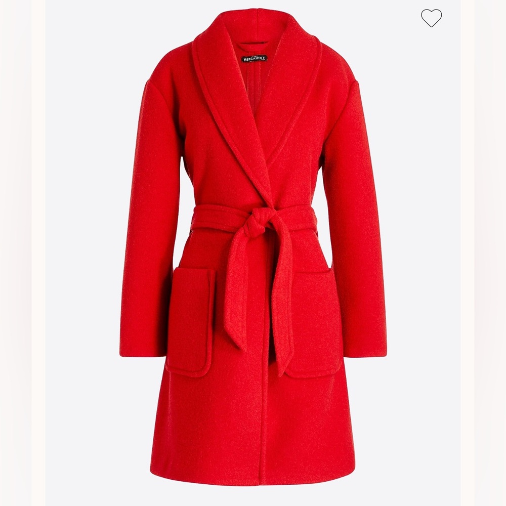 J CREW Belted wrap coat. Size medium